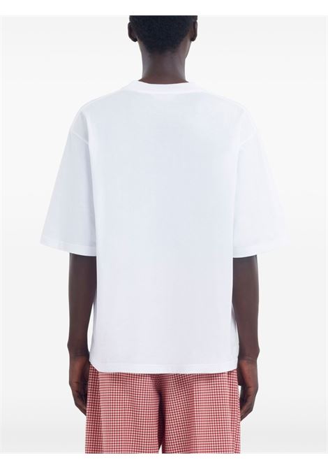 floral logo t-shirt man white MARNI | HUMU0223IP USCX50FLW01